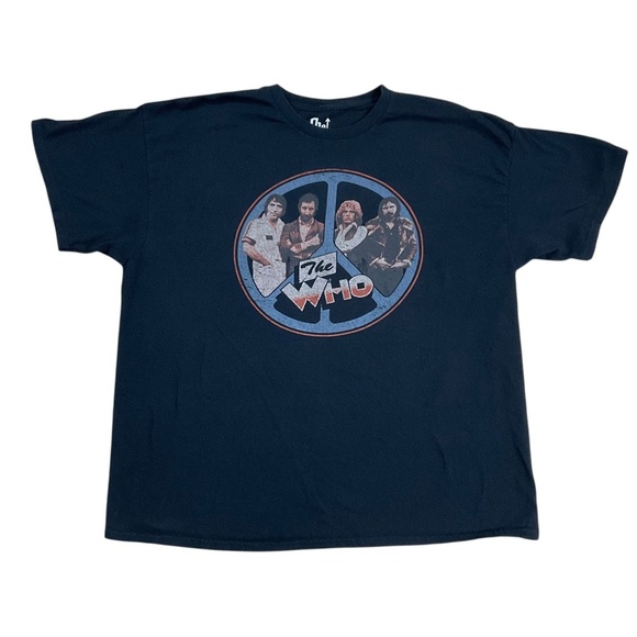 The Who Band Graphic Tee XXL Black 100% Cotton 2024 Vintage Style Peace Sign - Picture 1 of 5